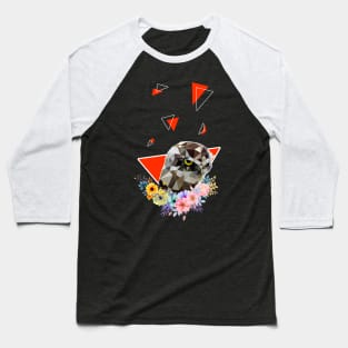 Burrowing owl with flowers Baseball T-Shirt